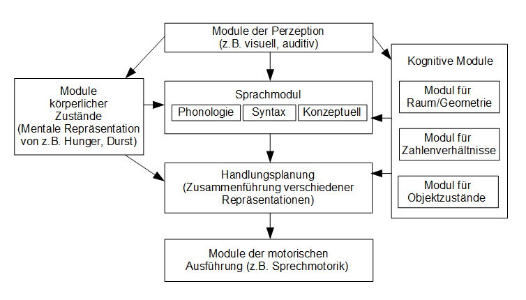 Schaubild von Modulen zur Verarbeitung verschiedener Umweltdaten und zur Vorbereitung auf Handlungen